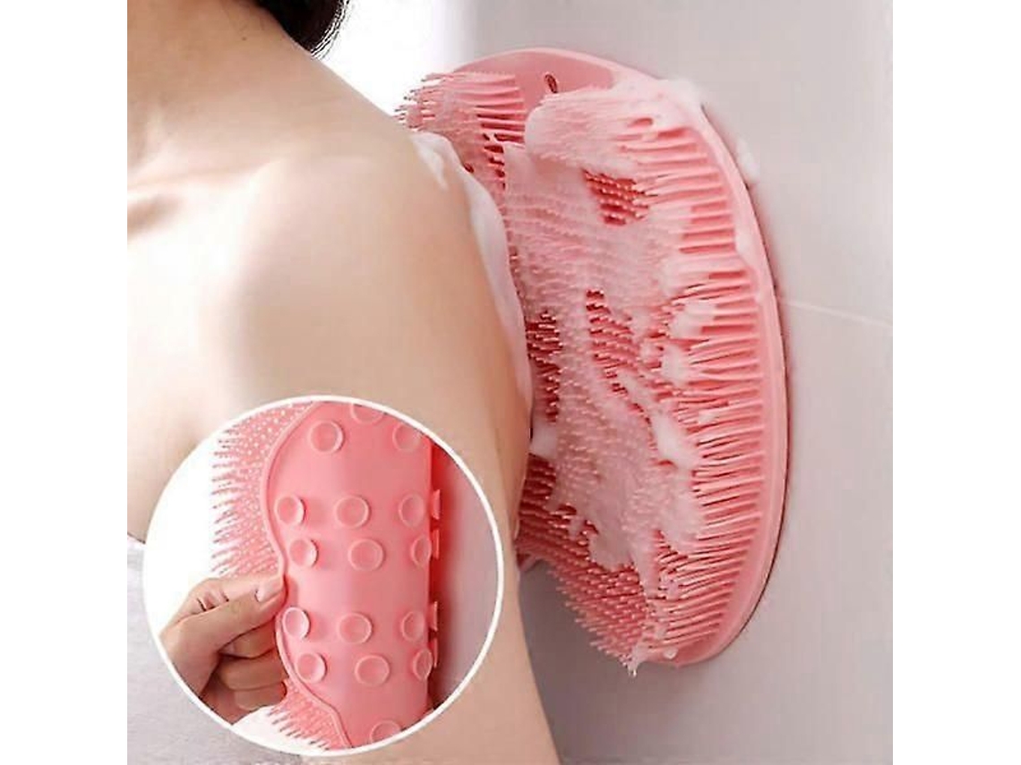 Escova De Massagem Para Pés E Costas Para Chuveiro - Montagem Na Parede Cinza