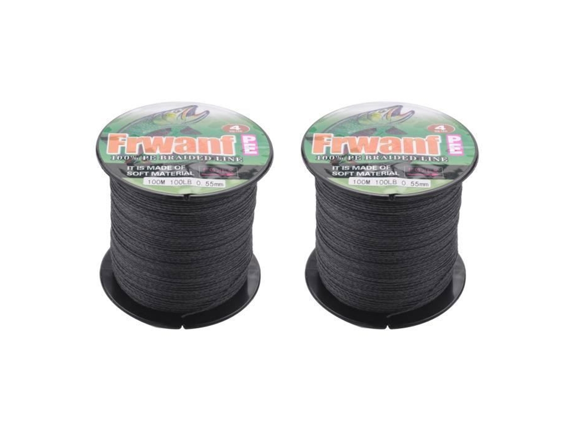 2x Linha de Pesca Trançada AQUAFORGE, 4 fios, 100m, resistente, para carpas, nylon 100lb
