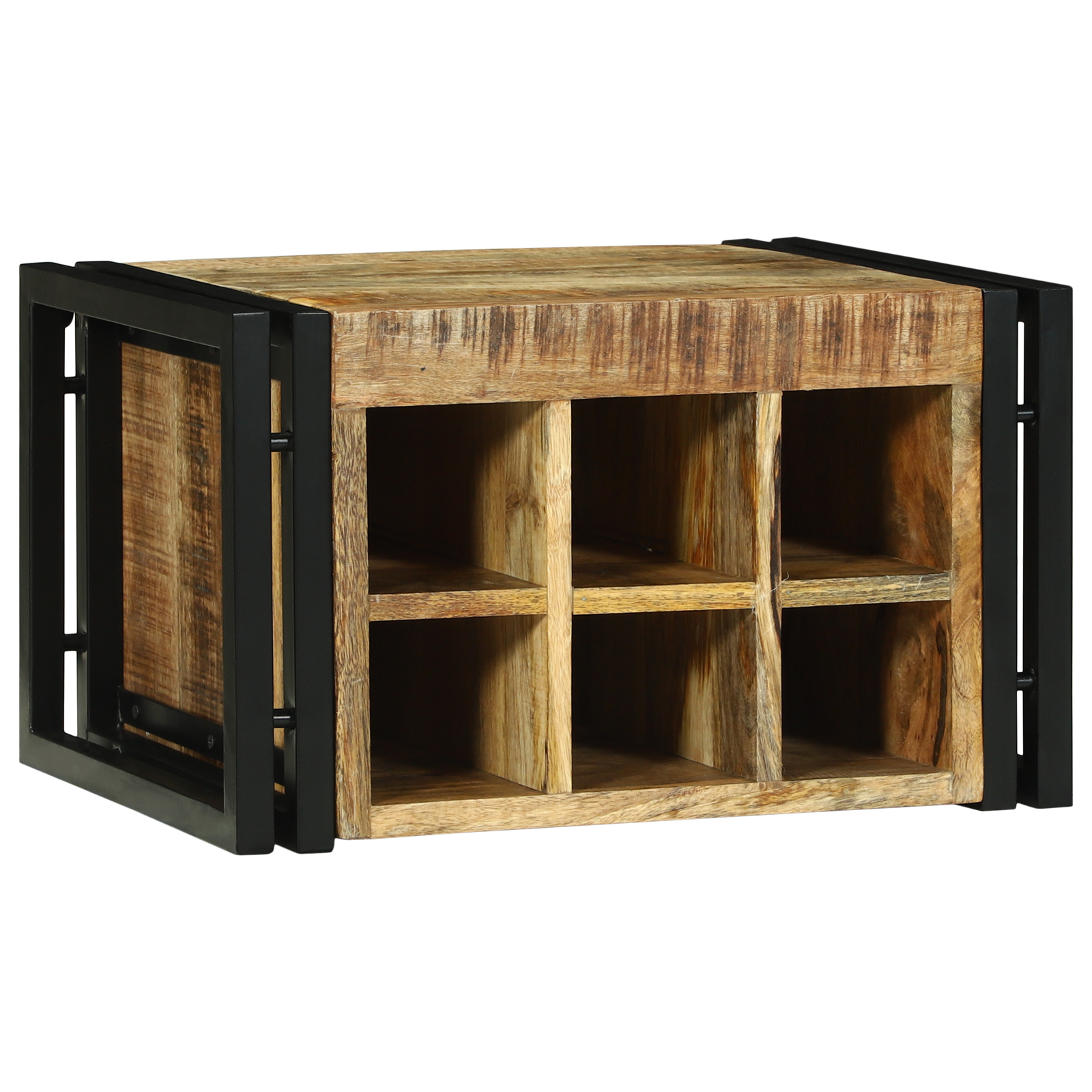 Conjunto 2 Estante Para Armazenamento De Vinho Vidaxl Castanho Madeira De Mangueira Maciça (46 X 35 X 27,5 Cm)