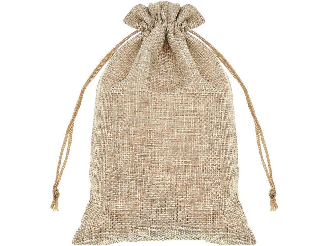 10 Bolsas De Juta Leves Mini Para Presentes Com Cordão De Tirar E Bolsos Respiráveis, Tamanho 13x18cm