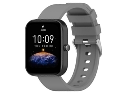 Pulseira De Silicone Para Relógio Huami Amazfit Bip3, Fivela De Aço Inoxidável Prateada. Olysi Shop