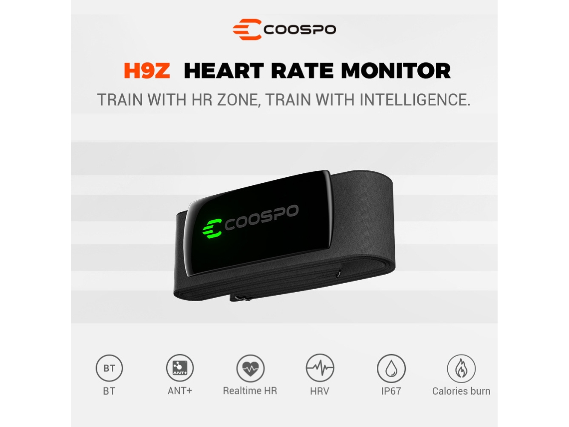 Monitor Cardíaco De Peito H9z Com Bt 5.0/ant+ Plástico Nylon