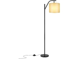 Luminária De Chão Ferro Com Led 3000k, Soquete E27, Estilo Clássico, Com Cúpula Pendente, Ideal Para Leitura Em Salas De