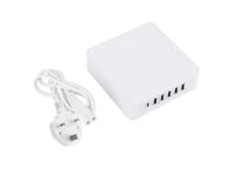 Carregador Usb De 6 Portas (carregamento Rápido De 10a, Com Suporte Para Celular)