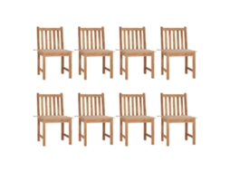 Vidaxl Cadeiras De Jardim 8 Pcs C/ Almofadões Madeira De Teca Maciça