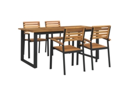 Conjunto de Jantar Jardim 7 Pcs Madeira Acácia Maciça e Metal MAISON EXCLUSIVE