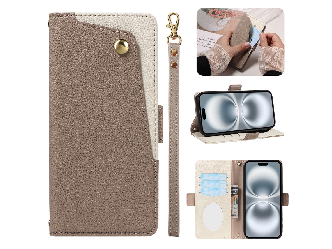 Capa Para Celular Em Couro Texturizado Com Cordão, Capa Para Iphone.cinza - Iphone 17 Pro Max