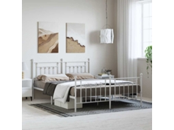 Vidaxl Estrutura de Cama com Cabeceira e Pés 183x213 Cm Metal Branco