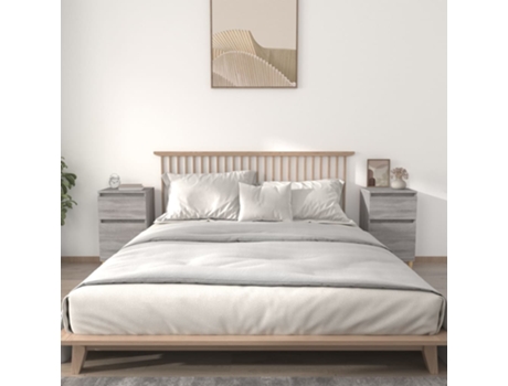 MAISON EXCLUSIVE Mesas de Cabeceira 2 Pcs 40X35X70 cm Cinzento Sonoma