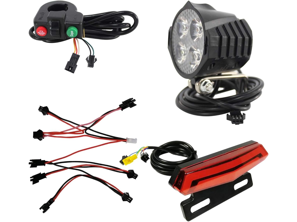 Conjunto De Farol E Lanterna Traseira Para Bicicleta Elétrica Ebike