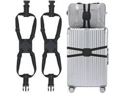 Correias de bagagem, Correias de viagem para malas, Correias de viagem para prender malas ruins Slowmoose (preto, pacote com 2)