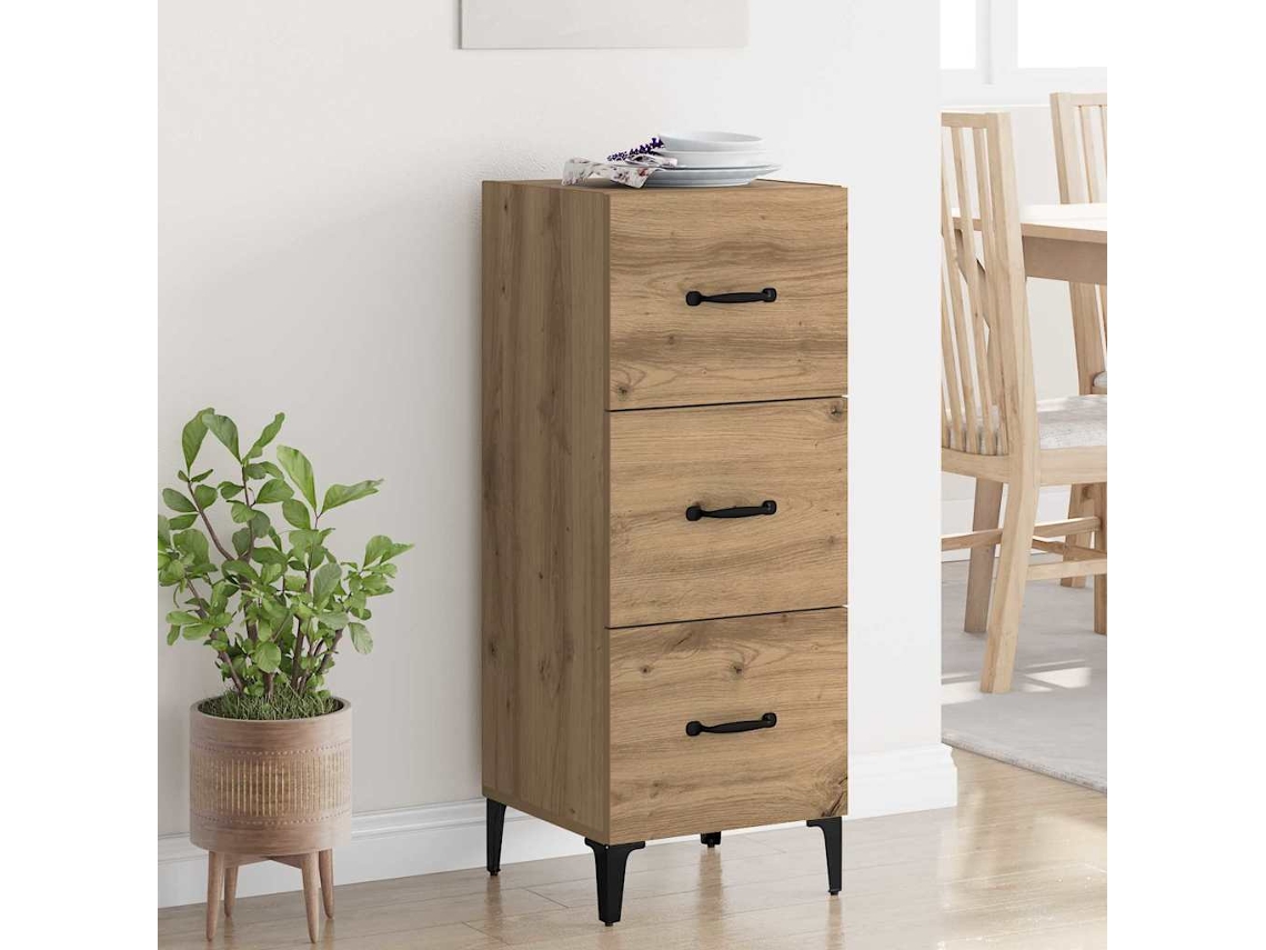 Vidaxl Buffet Carvalho Artesanal 34,5 X 34 X 90 Cm