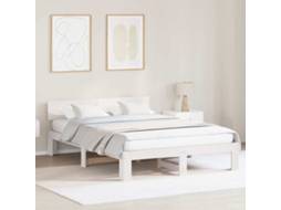 Vidaxl Estrutura Da Cama Com Cabeceira Branco 150 X 200 Cm