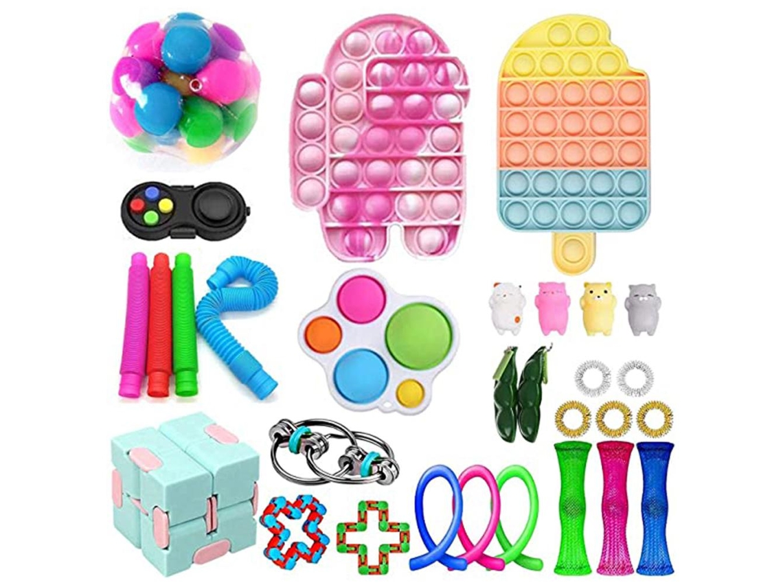 Este conjunto de brinquedos sensoriais para relaxamento e estimulação tátil é um presente ideal para as festas de fim de ano e uma ótima recompensa para crianças e adultos.