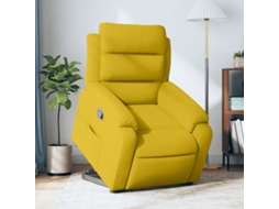Vidaxl Poltrona Reclinável Elevatória Veludo Amarelo