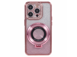 Suporte Casa Para Iphone 14 Pro Max Pele Sintética Anti-choque Rosa