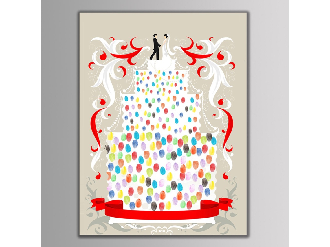 Pintura Com Assinatura Por Impressão Digital (30*40cm, Adequada Para Casamentos Personalizados)