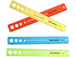 Régua De Desenho Portátil E Flexível Plástico, Conjunto De 4 Peças, 30cm