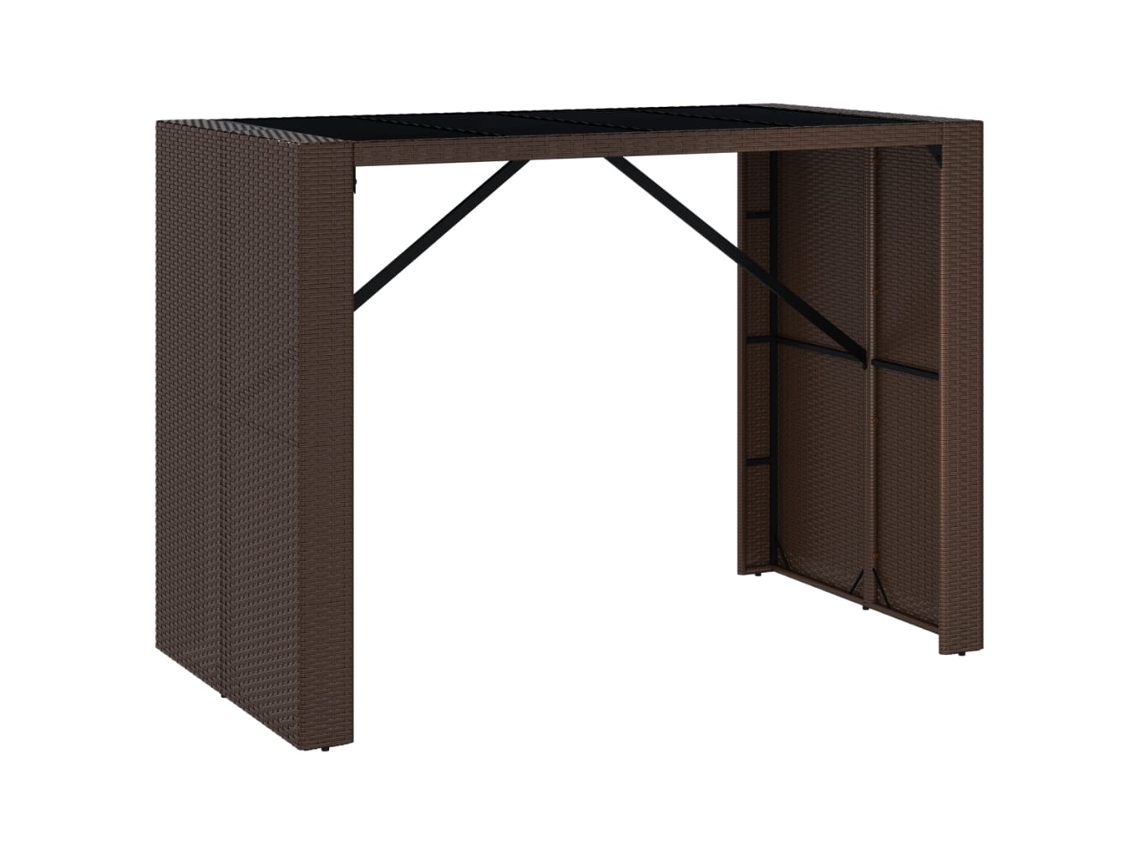 Bar Table With Glass Top, Bar Tables With Glass Tops Vidaxl Marrom Rattan / Vime (145 X 80 X 110 Cm)