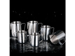 Copa De Acero Inoxidable Para Cappuccino Com Design De Guirnalda, Misturador De Leite Para Café 1000ml No Escala
