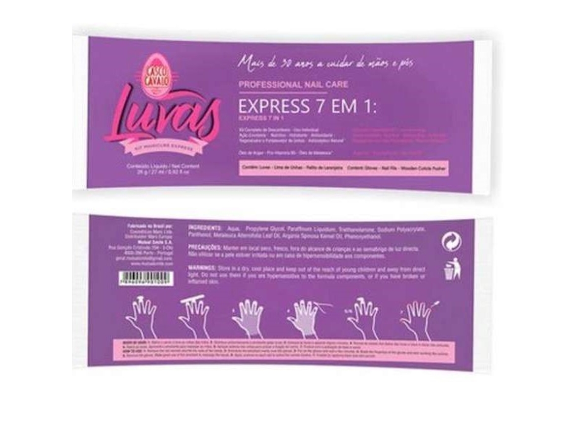 Luvas kit express 7 em 1 para manicura Casco de cavalo Maru
