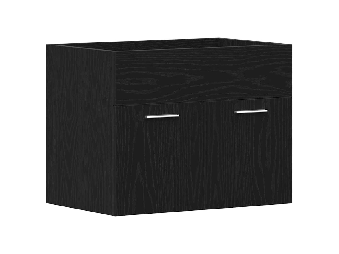 Gabinete para Pia de Banheiro em Carvalho Preto 60x38,5x46 cm Madeira Engenheirada MAISON EXCLUSIVE