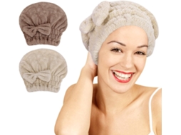 (café E Marrom) Pacote Com 2 Toalhas De Microfibra Para Secar Cabelo, Superabsorventes