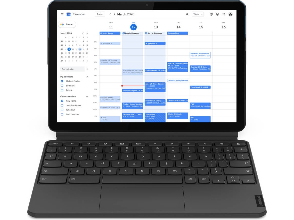 Portátil Híbrido LENOVO IdeaPad Duet Chromebook (10.1'' - MediaTek P60T - RAM: 4 GB - 128 GB eMMC - ARM Mali-G72 MP3)