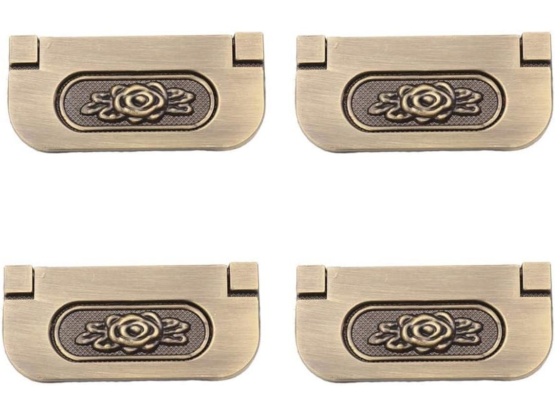 Conjunto De 4 Puxadores Invisíveis Em Liga Zinco Para Gavetas, Armários E Guarda Roupas, Com Parafusos Jade Branco B Cor
