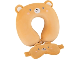 Travesseiro de Viagem Infantil com Máscara de Dormir, de Pescoço Fofo AQUAFORGE
