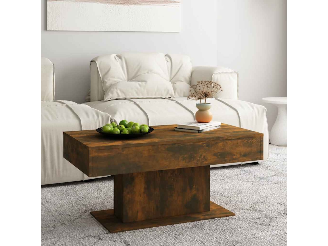 Vidaxl Mesa De Centro 96x50x45 Cm Derivados De Madeira Carvalho Fumado