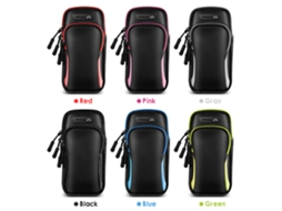 Bolsa Para Braço Com Suporte Para Celular Para Academia Corrida Ciclismo Caminhada Trekking Ajustável Com 2 Bolsos