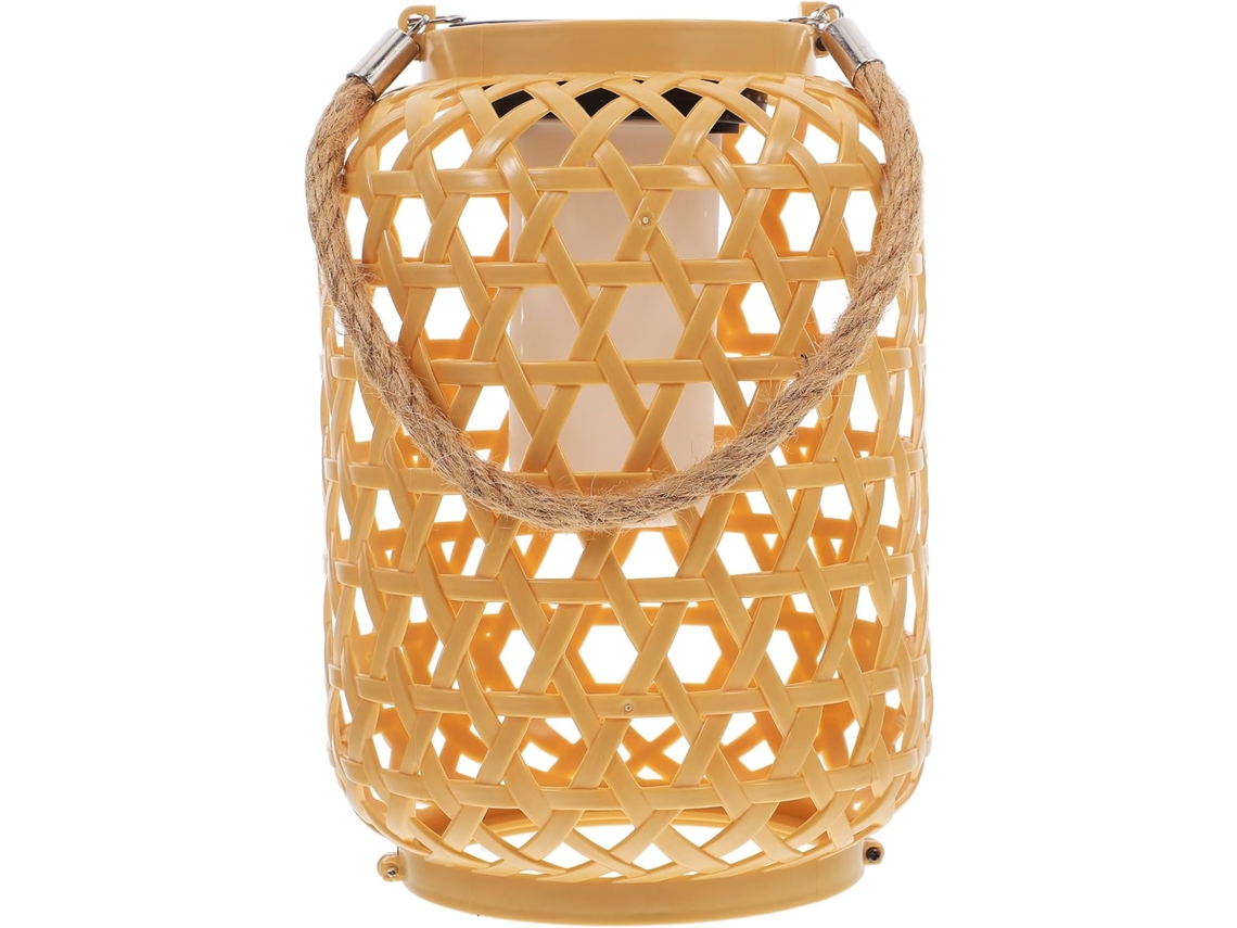 Lanterna Solar Suspensa Para Uso Externo, Luminária De Jardim Em Rattan Sintético, Lanterna Solar Para