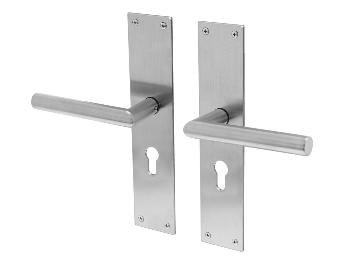 Puxador de Porta Lavuzo Nuoro em Aço Inoxidável Puxador de Porta com Placa Pc55 Por Conjuntos WOVAR