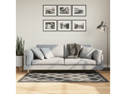 Vidaxl Tapete Lavável 80x150 Cm Preto E Branco