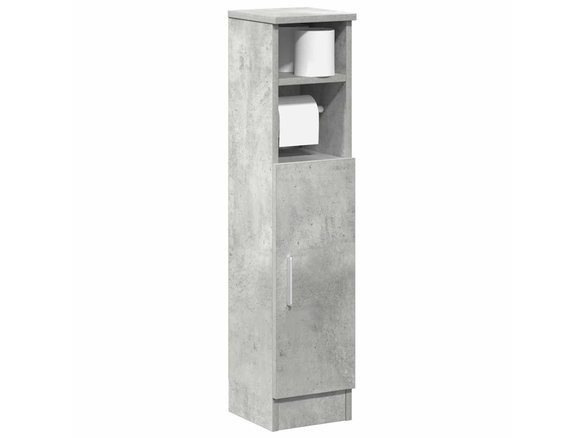 Vidaxl Móvel P/ Casa Banho C/ Suporte Rolos 20,5x22x90cm Cinza Cimento