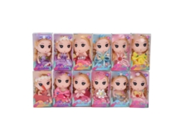 Primerox 12 Chaveiros de Boneca Menina Miniatura com Vestidos Coloridos Fofos Presente de Aniversário