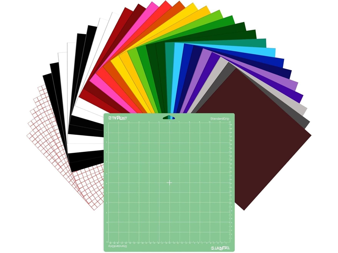 Htvront Pacote Com 33 Folhas De Vinil Permanente 27 Folhas 12 X 12 Vinil Permanente Para...