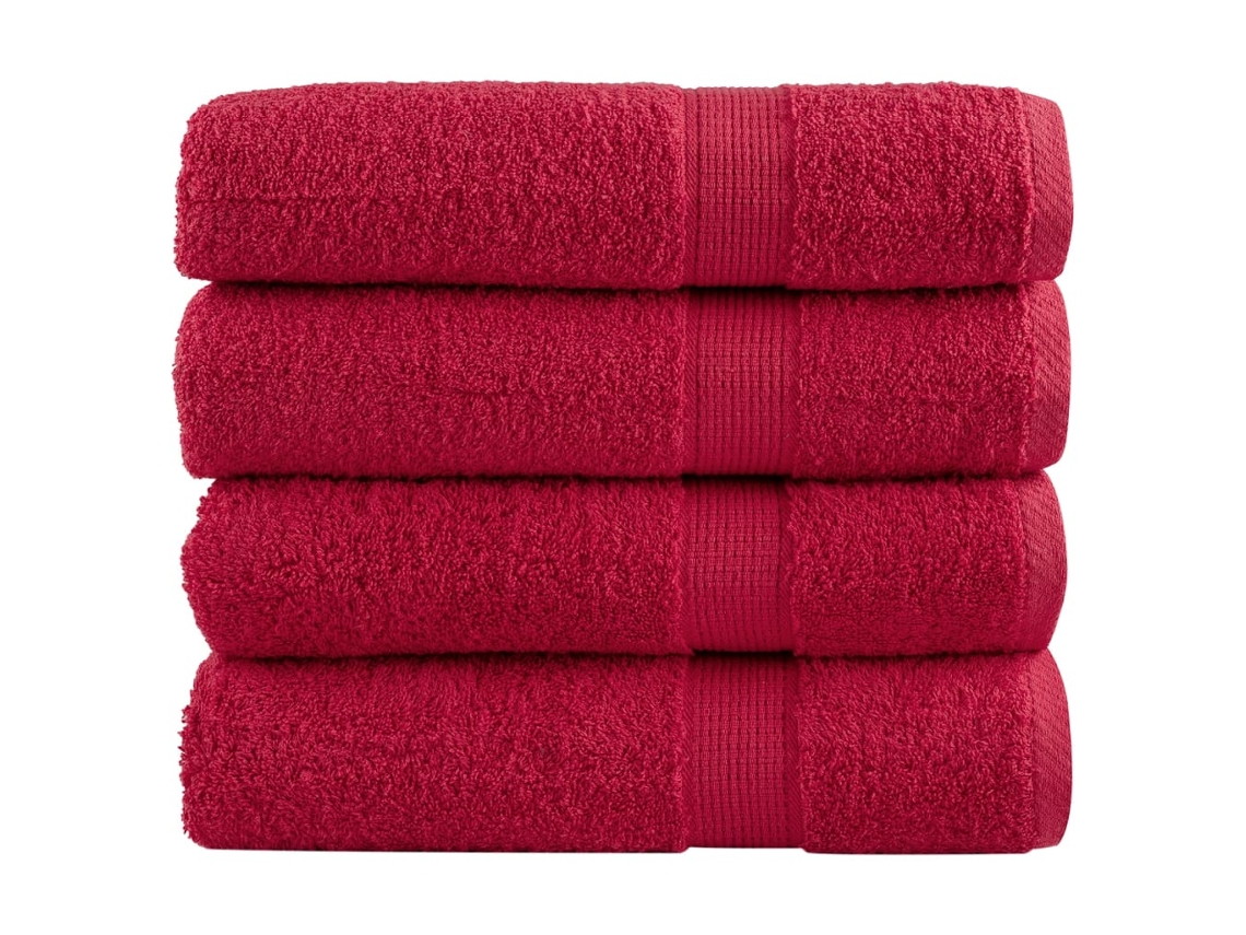 Bath Towel, Bath Towels Vidaxl Vermelho Algodão (100 X 150 Cm)