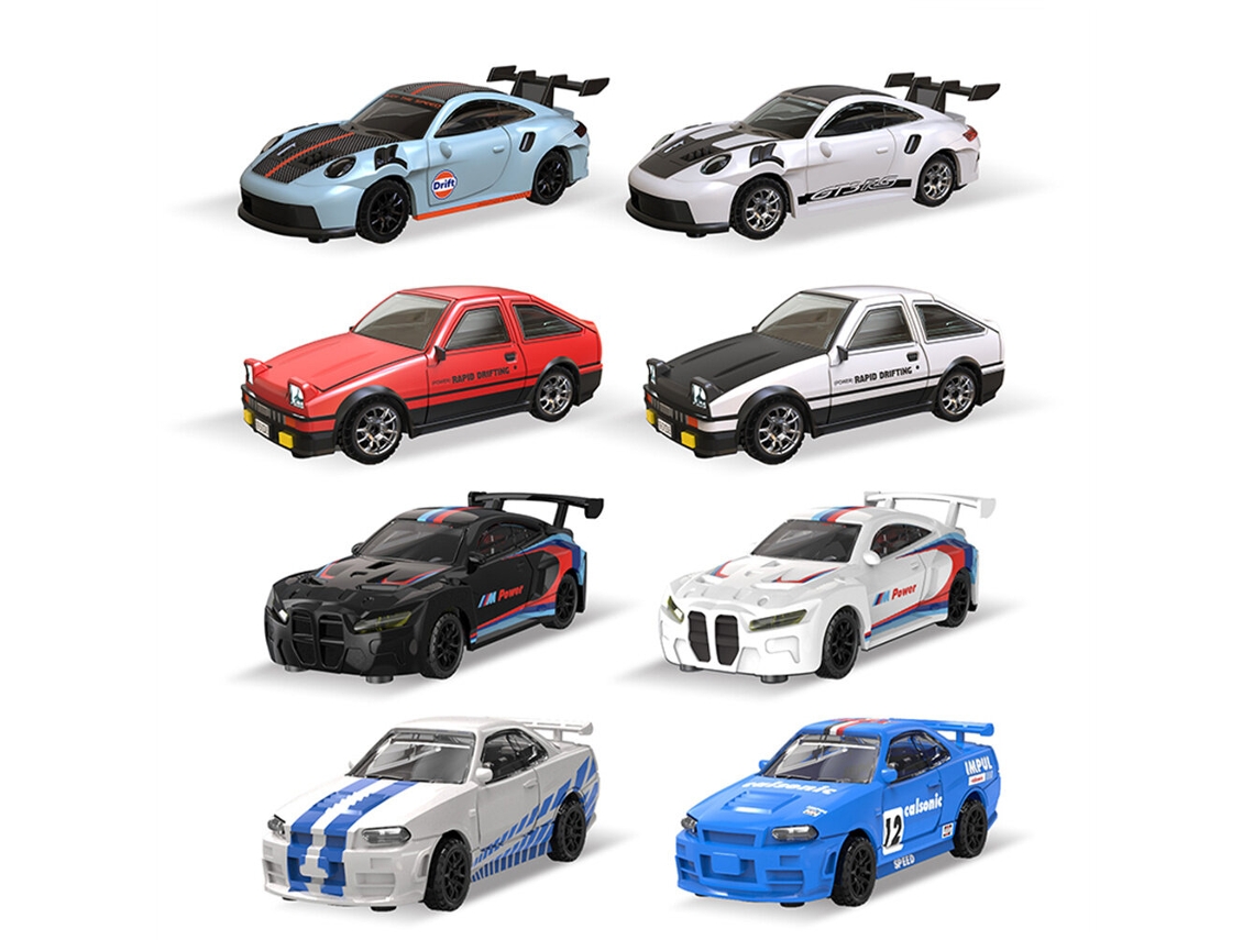 Preto e Azul Yegao D43 01q Rtr 1/64 2.4g 4wd Mini Drift Rc Carro Esportivo Liga Metálica Luz Led Alta Velocidade On road Controle Modelo MDUG