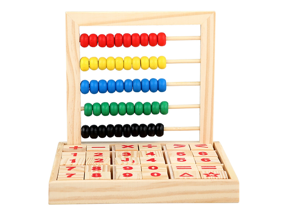 Primerox brinquedo Educacional Blocos de Matemática de Madeira Contagem para Crianças Acima de 3 Anos