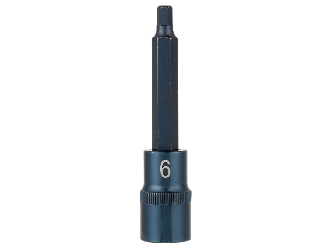 Adaptador de chave de fenda hexagonal para parafusadeira elétrica 1/2" 100mm H6 aço S2 S/MARCA