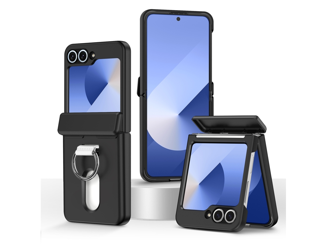 Capa Transparente À Prova De Quedas Para Samsung Com Proteção Para Anel E Eixo Central - Cobertura Totalpreto Fosco, Zflip7