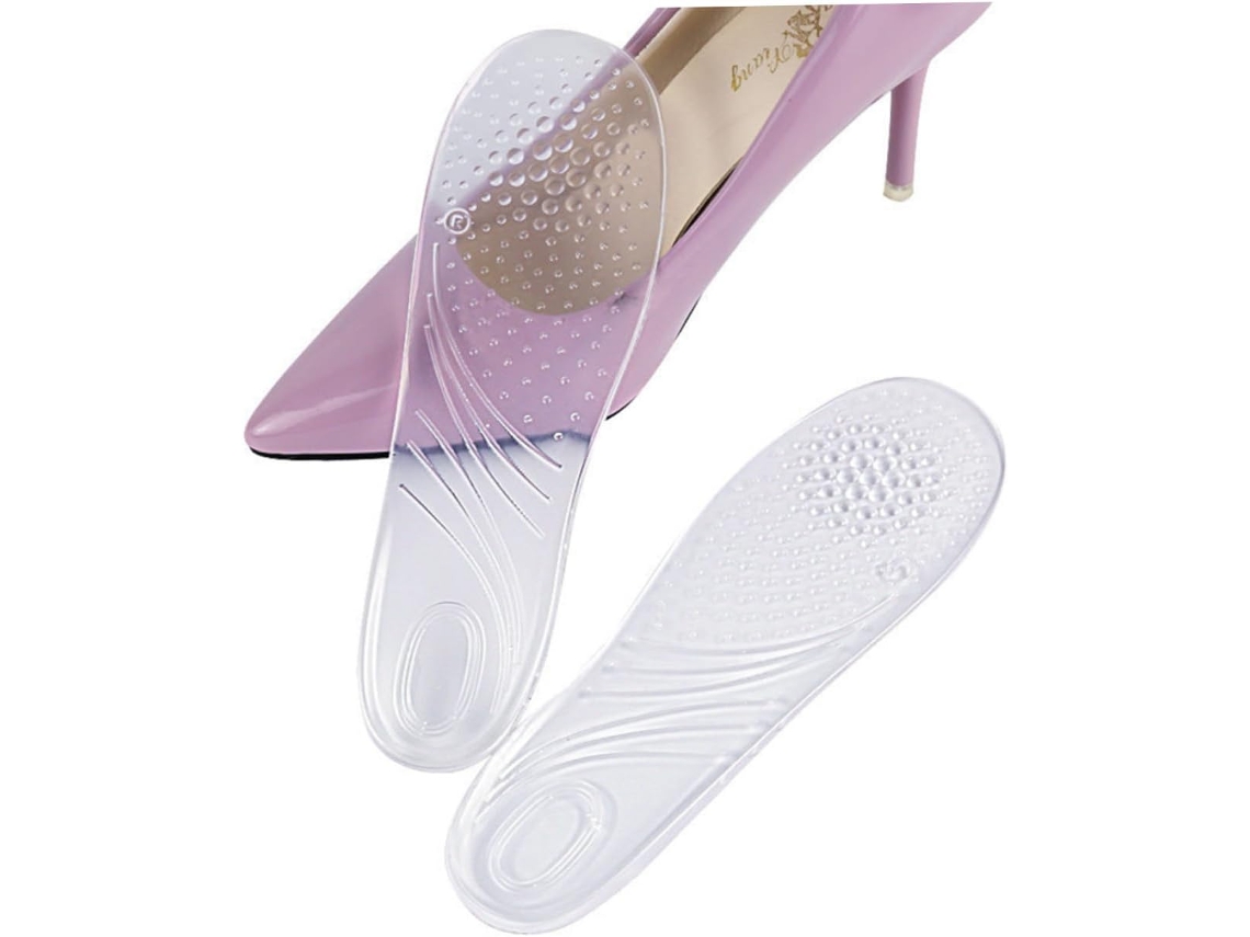 Palmilhas De Gel Transparentes Femininas Com Suporte Para Curvas Confortáveis E Altamente Elásticas Uso Diário Em