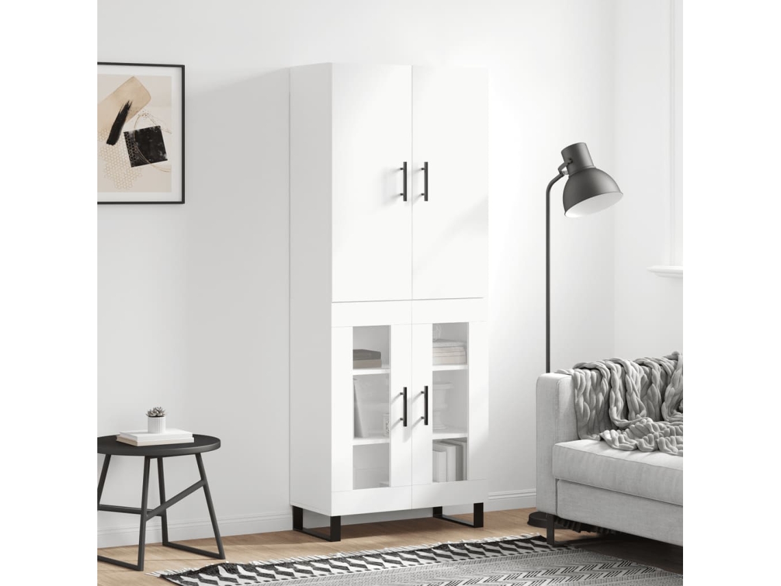 Vidaxl Armário Alto 69,5x34x180 Cm Derivados De Madeira Branco