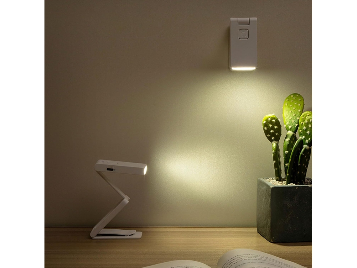 Luminária De Leitura Dobrável Alomejor Com Três Temperaturas Cor Ajustáveis, Luminária De Mesa Com Clipe Para Uso Na