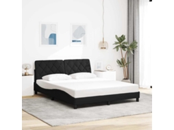 Estrutura De Cama Sem Colchão 160x200 Cm Tecido Preto