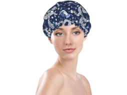 Touca De Banho Feminina, Reutilizável, Impermeável, Dupla Camada, Com Elástico, Ideal Para Cabelos Longos, Com Estampa