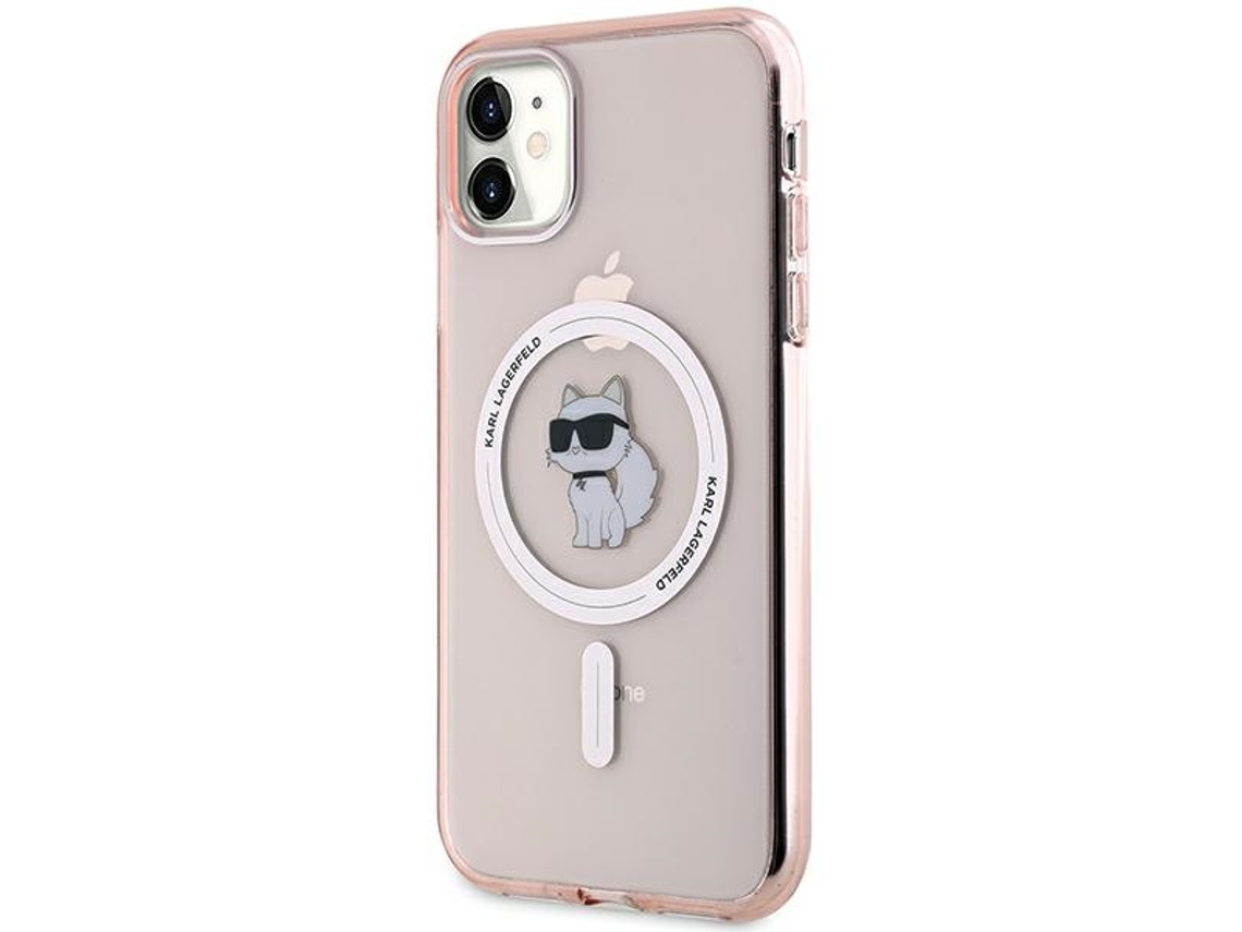 Capa para iPhone 11 KARL LAGERFELD Pele Sintética Rígida Rosa