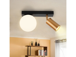 Luminária De Teto 2 Luzes Luminária De Teto Vintage Metal Com Ouro Gu10 E14 Nettlife